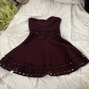 House of CB Burgundy Mini Dress